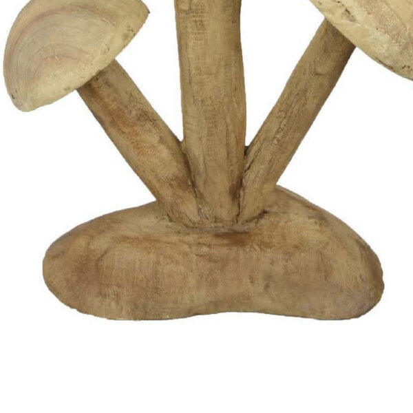 Sarah Outdoor Accent Decor, 3 Mushroom Sculpture, Natural Brown Resin