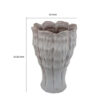 Maria Accent Vase with Rippled Texture, Tapered Gray Ceramic 15 Inch