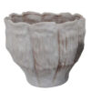 Maria Accent Planter Set of 2, Scalloped Rim, Gray Textured Ceramic