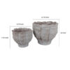 Maria Accent Planter Set of 2, Scalloped Rim, Gray Textured Ceramic