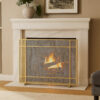 Fireplace Screen, Single Panel Design, Diamond Mesh 32 x 41, Gold Iron