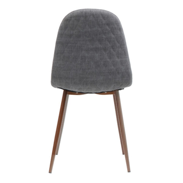 Reva Dining Side Chair Set of 2, Dark Gray Cushions, Brown Iron Frame