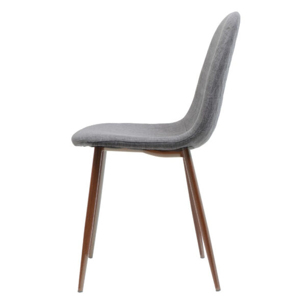 Reva Dining Side Chair Set of 2, Dark Gray Cushions, Brown Iron Frame