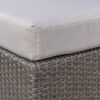 Outdoor Ottoman, 16 Inch Square Gray Woven Frame with Plush Cushion
