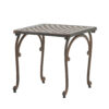 Lyra Outdoor Side End Table, Cabriole Legs, Brown Aluminium, 18 Inch