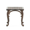 Lyra Outdoor Side End Table, Cabriole Legs, Brown Aluminium, 18 Inch