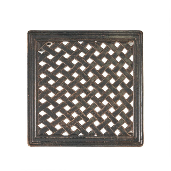 Lyra Outdoor Side End Table, Cabriole Legs, Brown Aluminium, 18 Inch