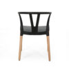 Dining Side Chair Set of 2, Sculpted Design 29 Inch Black Seat