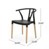 Dining Side Chair Set of 2, Sculpted Design 29 Inch Black Seat