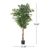Deso Artificial Ficus Tree, Green Leaves w Twisted Trunk, 71 Inch