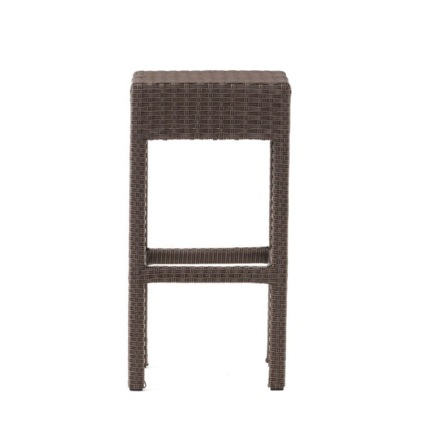 Outdoor Barstool Set of 2, Industrial Style Dark Brown Rattan Woven