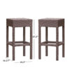 Outdoor Barstool Set of 2, Industrial Style Dark Brown Rattan Woven