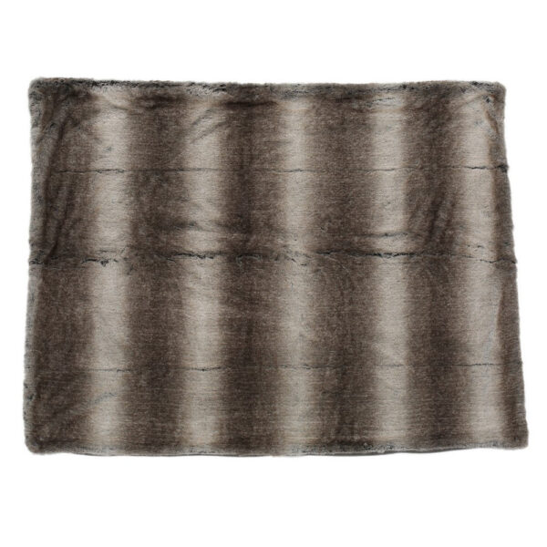Tini 50x60 Throw Blanket, Rich Brown Faux Fur, One Sided Design