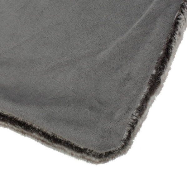 Tini 50x60 Throw Blanket, Rich Brown Faux Fur, One Sided Design