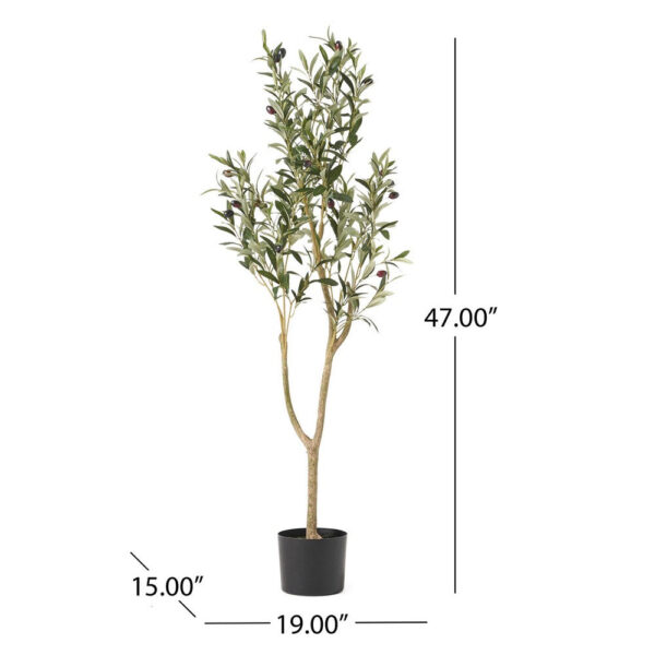 Vina Artificial Olive Tree, Realistic Green Silk Leaves, 47 Inch
