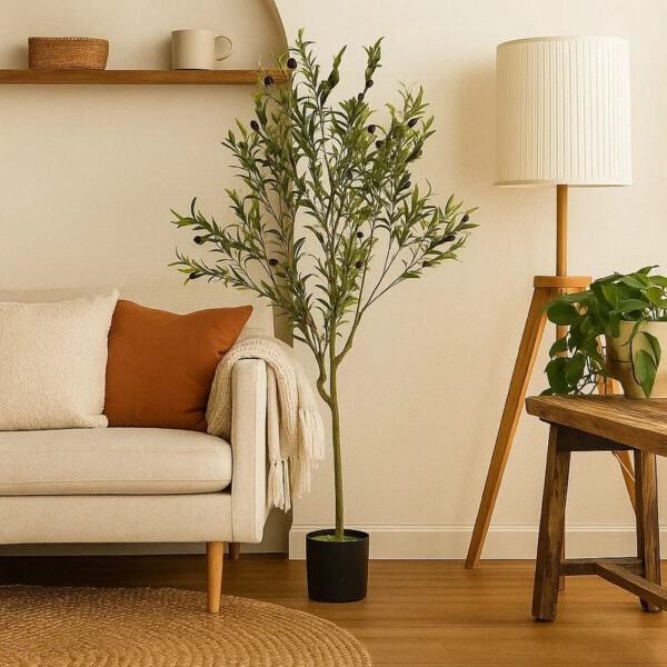 Vina Artificial Olive Tree, Realistic Green Silk Leaves, 59 Inch
