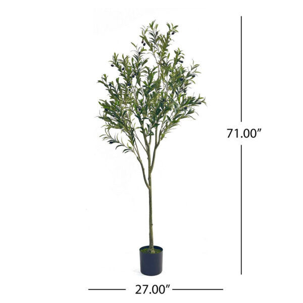 Vina Artificial Olive Tree, Realistic Green Silk Leaves, 71 Inch