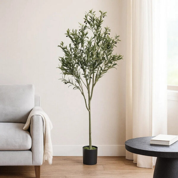 Vina Artificial Olive Tree, Realistic Green Silk Leaves, 71 Inch