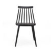Dining Side Chair Set of 2, Black Polypropylene, Spindle Backrest