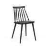 Dining Side Chair Set of 2, Black Polypropylene, Spindle Backrest