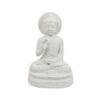 Enlightened Meditating Divine Buddha Statue, White Resin, 14 Inch