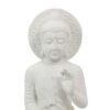 Enlightened Meditating Divine Buddha Statue, White Resin, 14 Inch
