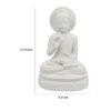 Enlightened Meditating Divine Buddha Statue, White Resin, 14 Inch