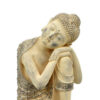 Decorative Resting Buddha Figurine, Antique Beige Resin, 14 Inch