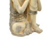 Decorative Resting Buddha Figurine, Antique Beige Resin, 14 Inch