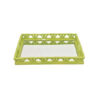 Aeny Accessory Tray with Mirror, 20 Inch, Bamboo Look Lime Green Resin