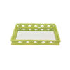 Aeny Accessory Tray with Mirror, 20 Inch, Bamboo Look Lime Green Resin