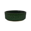 Limy Large Accessory Bowl, 14 Inch Textured, Dark Green Glazed Ceramic