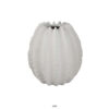 Velz Decorative Flower Vase, 12 Inch Round Shape, Matte White Ceramic