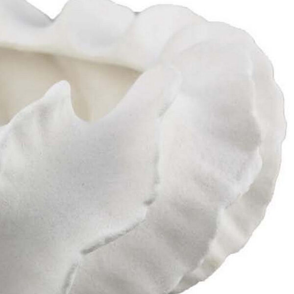 Velz Decorative Planter, 16 Inch Wavy Edge, Matte White Ceramic