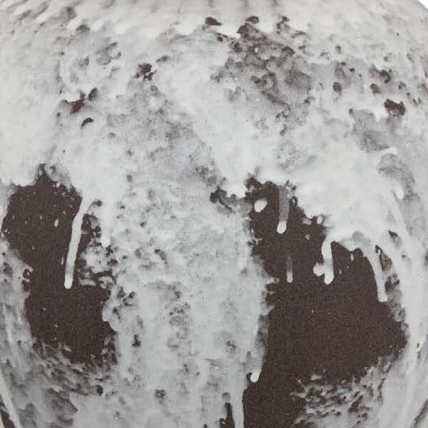 Gezy Decorative Flower Vase, 15 Inch Bulb Shape, Brown White Ceramic