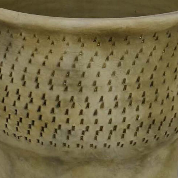 Kier Garden Planter, 12 Inch Tapered Base, Antique Gray Terracotta