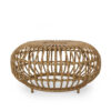 Tawa Outdoor Coffee Table, Light Brown Open Faux Rattan, 30 Inch