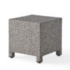 Perie Outdoor Accent Table, Gray Faux Rattan, Iron Frame, 18 Inch