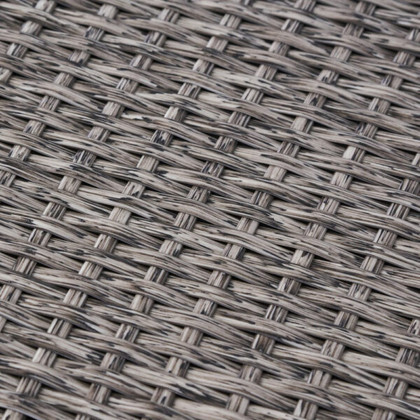 Perie Outdoor Accent Table, Gray Faux Rattan, Iron Frame, 18 Inch