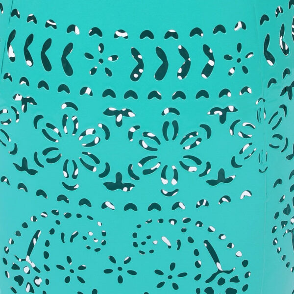 Sola Side Table, Solar Powered Light, 18 Inch Barrel Shaped Teal Iron