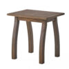 Bang Outdoor Accent Table, 19 Inch, Gray Acacia Wood Slatted Top