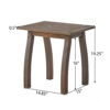 Bang Outdoor Accent Table, 19 Inch, Gray Acacia Wood Slatted Top