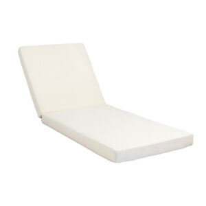 Chaise Lounger Cushion, 76 Inch, PU Foam, Cream Waterproof Fabric