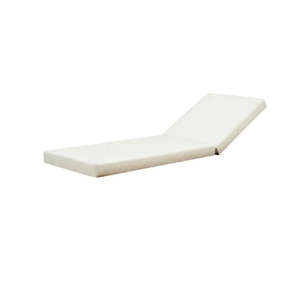 Chaise Lounger Cushion, 76 Inch, PU Foam, Cream Waterproof Fabric