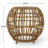 Outdoor Side Table, Open Design, 20 Inch Light Brown Woven Wicker