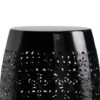 Glena Outdoor End Table, Intricate Lace Cut Design, 12 Inch Black Iron