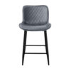 Aniya Counter Stool Chair Set of 2, Black Metal Leg, Dark Gray Velvet