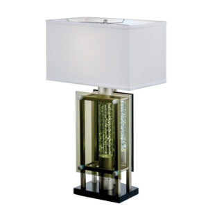 Saba Table Lamp with 3 Bulb, 4 Way Socket Switch, Silver Metal 27 Inch