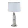 Danie Table Lamp, 4 Way Switch, Clear Glass Tube, Silver Metal 28 Inch
