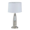 Danie Table Lamp, 4 Way Switch, Clear Glass Tube, Silver Metal 28 Inch